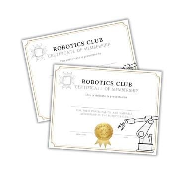 Imagem de Certificado de membro do Robotics Club pacote com 30 unidades, 21,6 x 28 cm, patrocinador do time do ensino médio, vencedor do prêmio STEM Engineering Recognition Award Excellence Teacher Winner