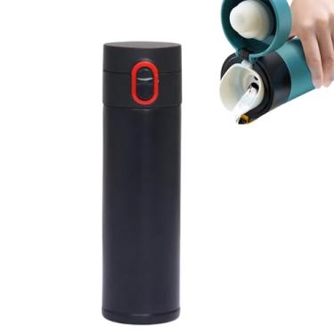 Imagem de Garrafa Térmica Inox 400ml Barganha Mix – Mantém Quente 6h / Gelada 12h, Tampa Antivazamento, Parede Dupla a Vácuo, BPA Free, Portátil para Carro, Academia (Preto)