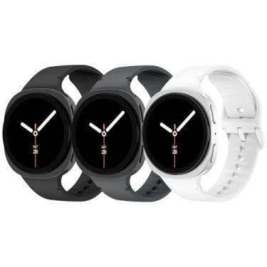 Imagem de Pulseira para Galaxy Watch 8 de 40 mm e 44 mm, para Samsung Galaxy Watch 8/8 Classic de 46 mm e mulheres e homens, pulseira de silicone sem lacunas Correa de substituição para Samsung Watch 8 de 40 44