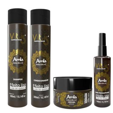 Imagem de kit Amla Vitiss shampoo condicionador mascara capilar 250g protetor te