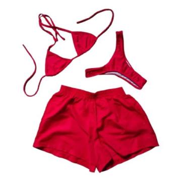 Imagem de Conjunto Biquíni Fio Dental com Shorts Tactel Marquinha Bronzeamento I