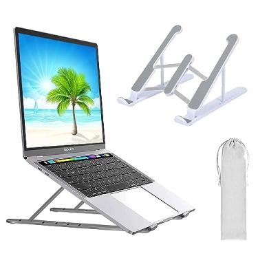 Imagem de T Legend Suporte de laptop para mesa, muito portátil e para uso em qualquer lugar, compatível com laptops de 9 a 15 polegadas (plástico branco)