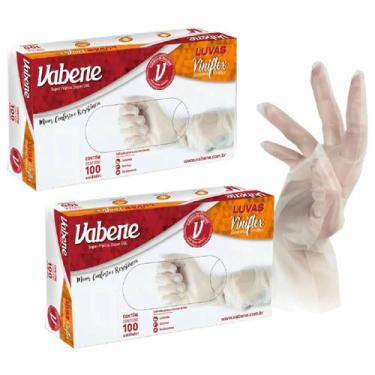 Imagem de Luva Descartável Viniflex Com 200 Unid. Translucida G VABENE