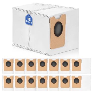 Imagem de BIHARNT Pacote com 15 sacos de pó Omni C20 para Eufy C20 C10 compatíveis com Eufy Robot Vacuum Omni C20 C10, acessórios de grande capacidade com sacos de substituição de 4 camadas