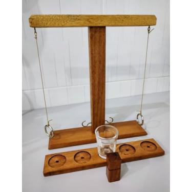 Imagem de Jogo torre de argolas arremesso ring toss bebidas amigos brinquedo shot cachaça jogo de beber