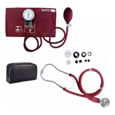Imagem de Kit Premium Aferição Pressão Arterial Manual  Estetoscópio + Esfigmoma