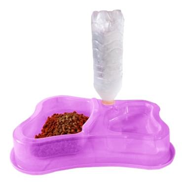 Imagem de Comedouro Bebedouro Automático com Suporte para Refil de Água para Garrafas Pet Até 1200ml Auma Terra (Roxo, Único)