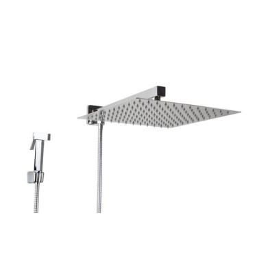 Imagem de Ducha Inox 30x30 cm com Desviador e Ducha Manual em Metal - AMG Metais