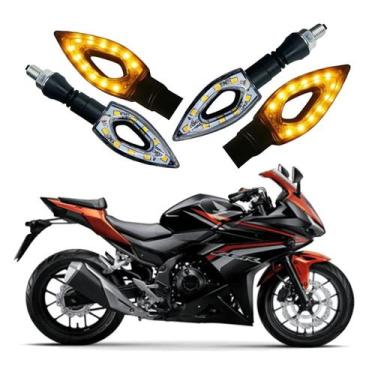 Imagem de Kit 4 Setas Sequenciais Led P01S Flecha Vazado Para Moto HONDA CBR 500