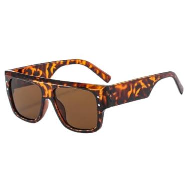 Imagem de Óculos de sol vintage de luxo, grandes, punk, feminino, esportivo, ciclismo, UV400 (marrom leopardo)