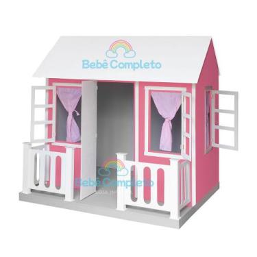 Imagem de Casinha Infantil De Brinquedo 160 Cm Em Madeira Com Gradi - Bebê Compl