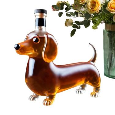 Imagem de Rrlihjgu Garrafa De Vidro Para Whiskey | Garrafa De Licor De Vidro Em Forma De Cachorro Dachshund | Decantador Dispensador Para Vinho Ornamento Para Prateleira Restaurante Bar E Sala De Jantar