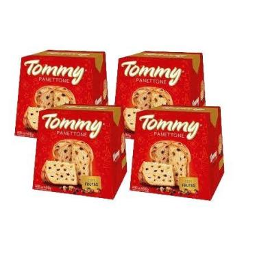Imagem de 4 Panettone Tommy Frutas Cristalizadas Presente Natal 400g