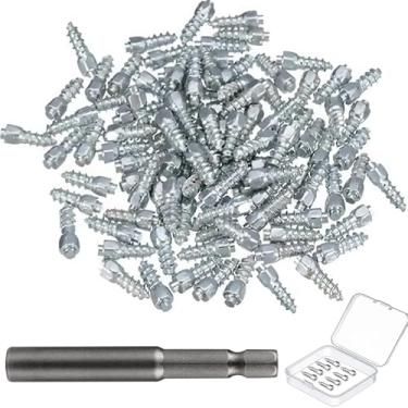 Imagem de MaiMMaledy 100 peças de parafusos universais de carboneto de pneu pregos antiderrapantes de 12 x 4 mm para pneus ATV/carro/motocicleta/bicicleta - Auxílio de emergência de inverno - Melhora a