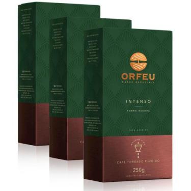 Imagem de Café Moído Premium Orfeu Intenso Kit 3 Pacotes de 250g