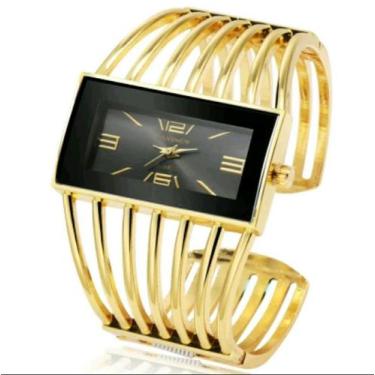 Imagem de Relógio Feminino Bracelete Cansnow Luxo Aço Inox Analógico, Dourado