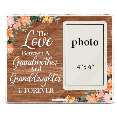 Imagem de Zauly Porta-retrato de acrílico para avó, presente de aniversário do Dia das Mães para a avó, porta-retratos de neta, avó e neta, 10 x 15 cm