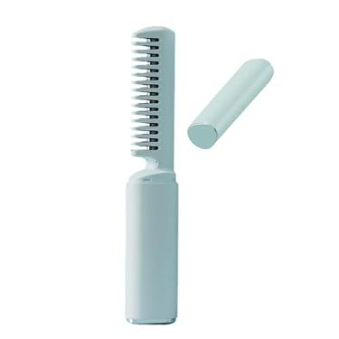 Imagem de Generic Alisador de cabelo sem fio escova de alisamento com 3 níveis de temperatura anti escaldadura mini ferro de alisamento recarregável, Verde