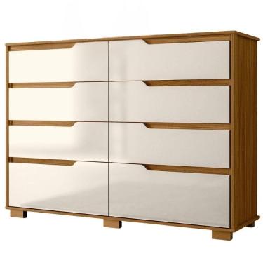 Imagem de Comoda Georgia 8 Gavetas 147 Cm Freijo Off White Moval