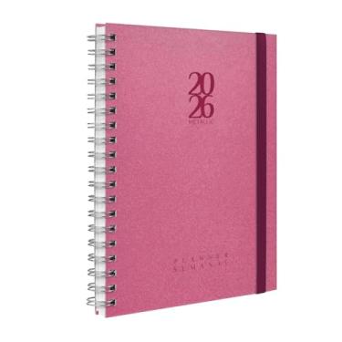 Imagem de Agenda Planner Semanal Plus 2026 Solid Glitter Metallic Mauve