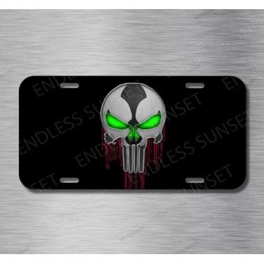 Imagem de Molduras de placa de carro de metal para Spawn Skull for Punisher for Super Hero Comic Car Decorative Plate Fans Decorative Tablet Design-Tf-86-71