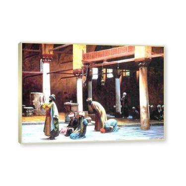 Imagem de NHLDZYH Moldura de champanhe. Famosas pinturas a óleo, (sem título 04) de Jean Leon Gerome, reprodução impressa em tela, arte de cenário para decoração de sala de estar. 50 x 70 cm - 19,6 x 27,5 pol
