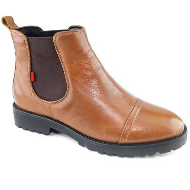 Imagem de Marc Joseph New York Botas femininas casuais confortáveis de couro legítimo Chelsea cano curto moda clássica captoe slip on feminina outono inverno botas, Cognac Napa Soft, 8.5