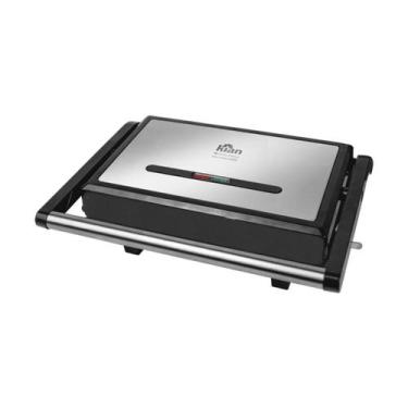 Imagem de Sanduicheira Elétrica Panini Kian 1200W Preta grelha e tosta, 110V
