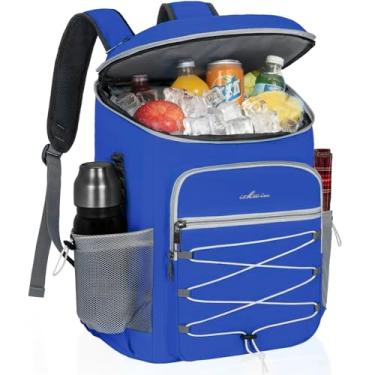 Imagem de Mochila térmica portátil, isolada à prova de vazamento, para 33 latas (330 ml), leve e térmica para piquenique, churrasco, acampamento, almoço, praia e caminhadas, para homens e mulheres