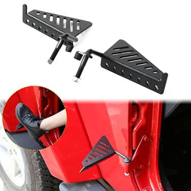 Imagem de JeCar Exterior Pé dianteiro Pé de metal Pé Passo para Jeep Wrangler JK JKU 2007-2018 JKU, Jeep Wrangler JL JLU e 2020 Jeep Gladiators JT, Preto