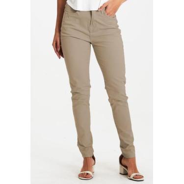 Imagem de Calça Feminina Sarja Skinny Polo Wear Bege Escuro, Bege escuro, 36