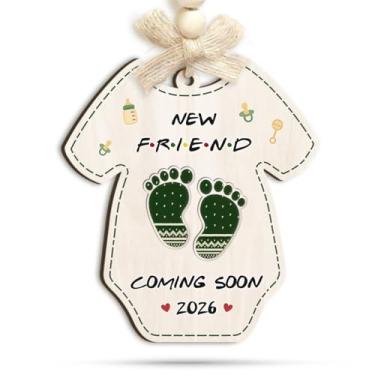 Imagem de KILYHOME Ornamentos de Natal Expecting Baby 2026 - Ornamento de madeira de Natal para anúncio de gravidez - futura mamãe, futuro pai, presente para novos pais - bebê menina, menino em breve