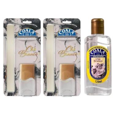 Imagem de Kit 02 Difusores de Ambientes Chá Branco 100ml + 01 Limpador Concentrado Chá Branco 120ml – Aromatizador e Desinfetante para Casa, Carro e Ambientes – Fragrância Fresca e Relaxante