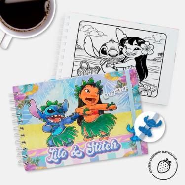 Imagem de Livro Lilo & Stitch de Colorir para Pintar 50Folhas Capa Dura Desenhos