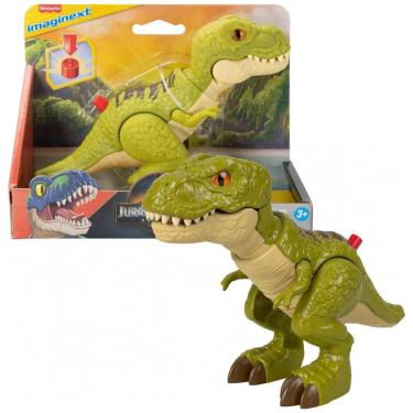 Imagem de Boneco de Ação de Dinossauro Fisher-Price Imaginext Jurassic World com Movimento Ativado por Crianças, Brinquedo de Dinossauro Tiranossauro