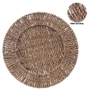 Imagem de Sousplat Redondo Fibra Natural Marrom 32Cm Mimo
