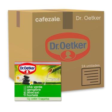 Imagem de Chá Verde Dr. Oetker Gengibre Abacaxi Hortelã Kit 24 Caixas