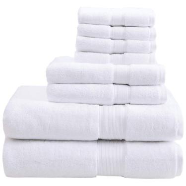 Imagem de Jogo de Toalhas de Luxo com 8 Peças e Material 100% Algodão 800GSM, Madison Park, Branca