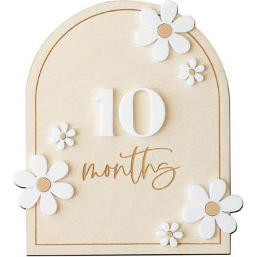 Imagem de Milestone Signs OENIZI Daisy 3D Baby Monthly Wood Discs