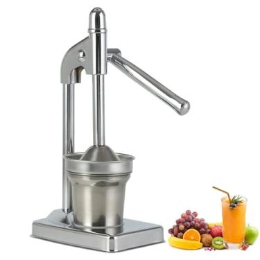 Imagem de Espremedor manual de ferro fundido, espremedor de suco de laranja de aço inoxidável, espremedor manual para frutas, cítricos, limão (prata)