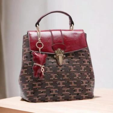 Imagem de Mochila Feminina Monograma Cristal Café Chenson 8483720