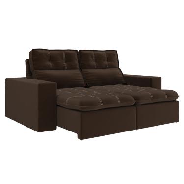 Imagem de Sofá Retrátil e Reclinável 2m 3 Lugares Petrópolis Veludo Mamflex