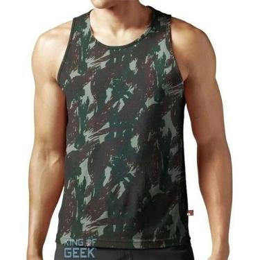 Imagem de Camiseta Regata Camuflada Camisa Camuflada Cavada Qualidade - King of 