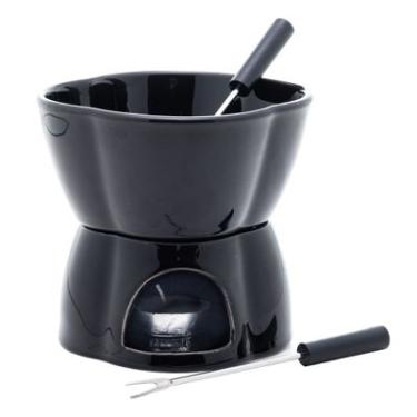 Imagem de Aparelho de Fondue Porcelana 400ml 4 Peças Lyor Alpes Preto
