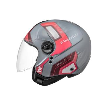 Imagem de Capacete Aberto Peels Freeway Line Up Cinza Moon Rosa Moto TAMANHO 56