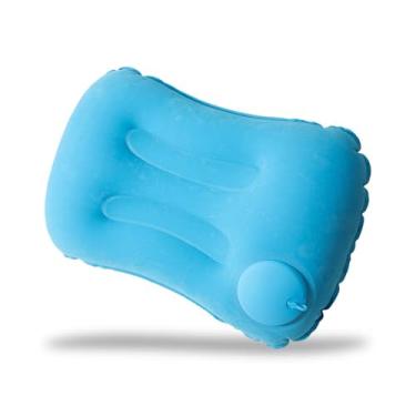 Imagem de Travesseiro de viagem de avião inflável portátil fácil de armazenar suporte de pescoço