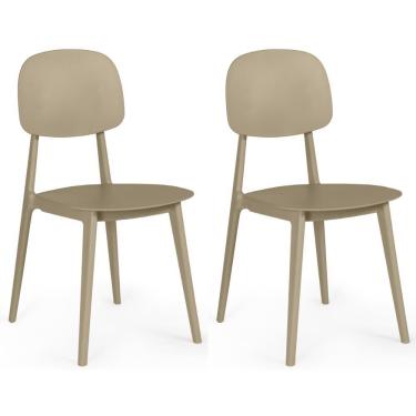 Imagem de Kit 2 Cadeiras Itália Para Sala/cozinha Em Polipropileno - Nude