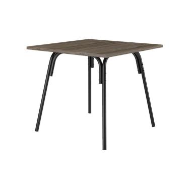 Imagem de Mesa Para Cozinha 1569 Com Tampo Madeirado 90cm Preto Legno Carraro