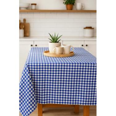 Imagem de Toalha de mesa retangular 6 lugares xadrez 2,20x1,40 estampado - FLOR 