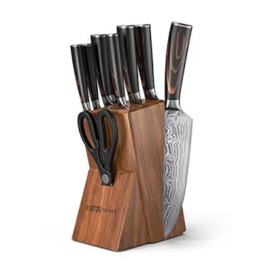 Imagem de Yatoshi Knives Conjunto De 9 Blocos Yatoshi - Conjunto De Facas De Cozinha Profissional Ultra Afiadas Em Aço De Alto Carbono Com Cabo Ergonômico